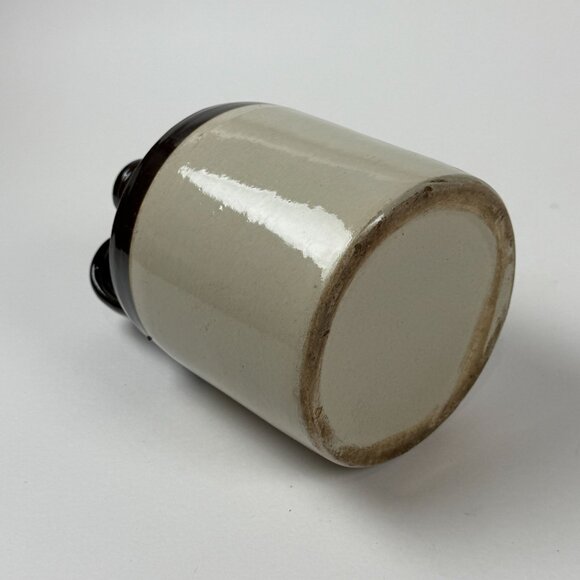 Vintage Stoneware Whiskey Jug 9" Brown Tan Rustic Farmhouse Decor Moonshine Croc - Picture 4 of 7